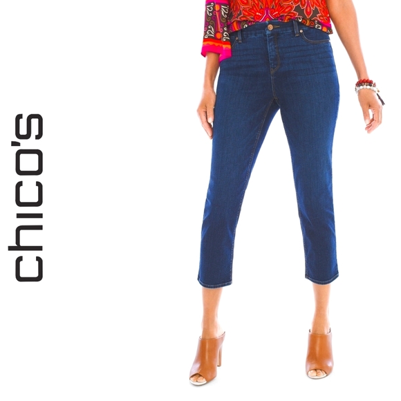Chico's The Platinum Crop Ankle So Lifting Jeans Size 10 - Picture 1 of 8